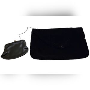 VTG Talon Velvet Clutch with Satin Baby Coin Purse
